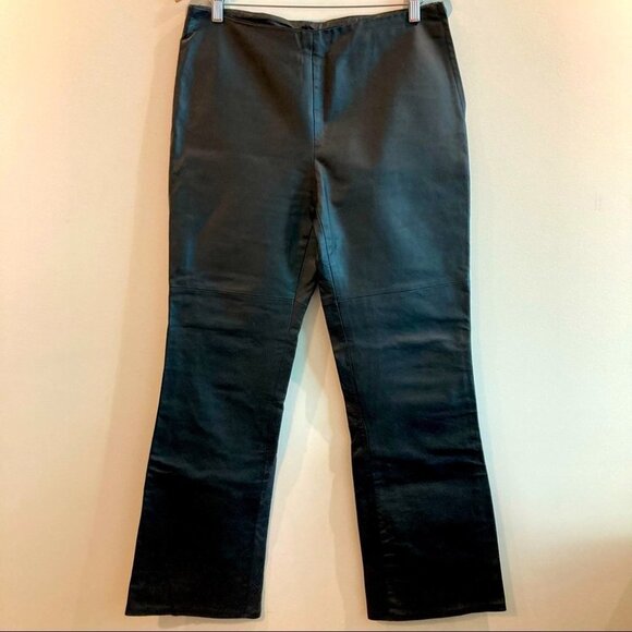 FAIRWEATHER Sz 10 Leather Slight Bootcut Pants Side Zipper  Fully Lined - Picture 1 of 8